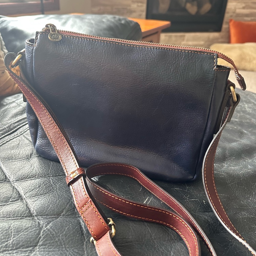 Dark Leather Crossbody Bag